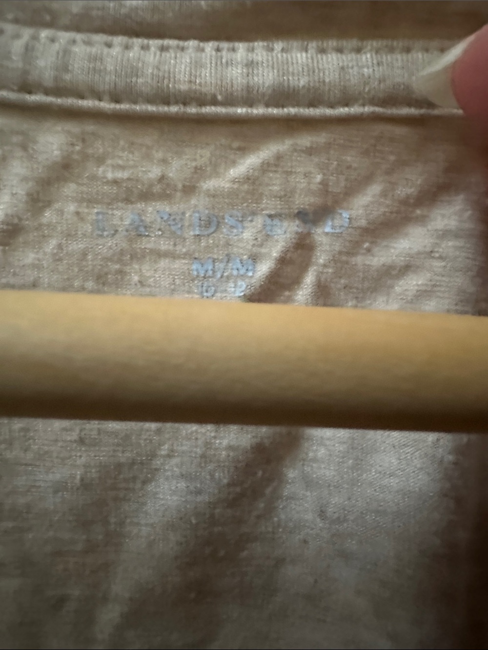 Lands' End Lightweight Scoop Neck Tee - Light Beige - Picture 2 of 4